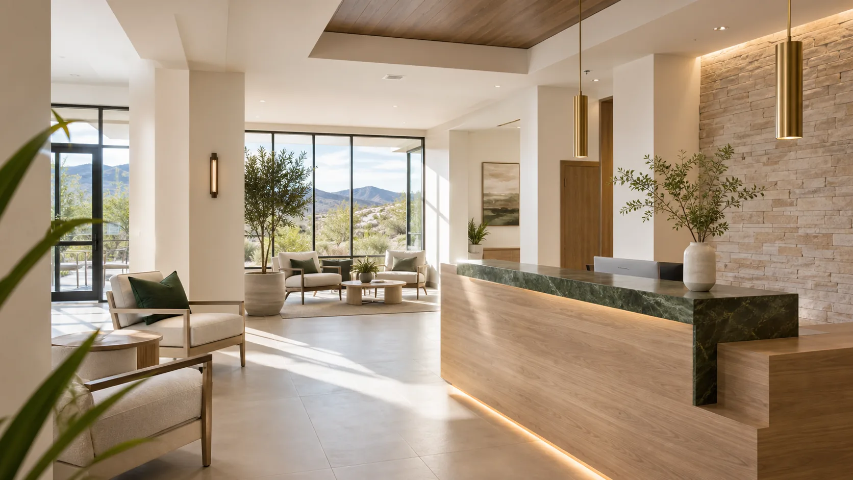 Medical clinic lobby and front desk